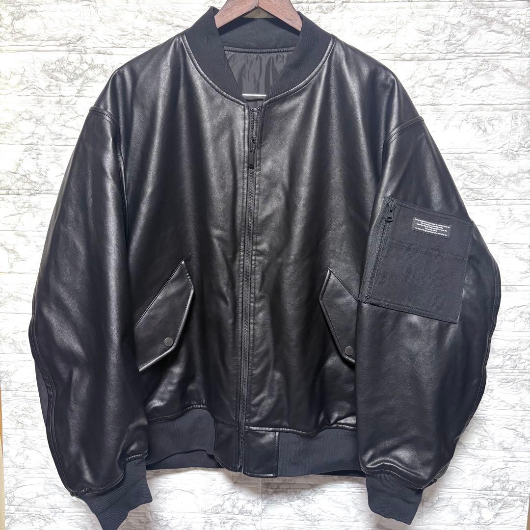 GU UNDERCOVER フェイクレザーリバーシブルブルゾン XXL フェイクレザーリバーシブルブルゾン UNDERCOVER +X（メンズ）の着用