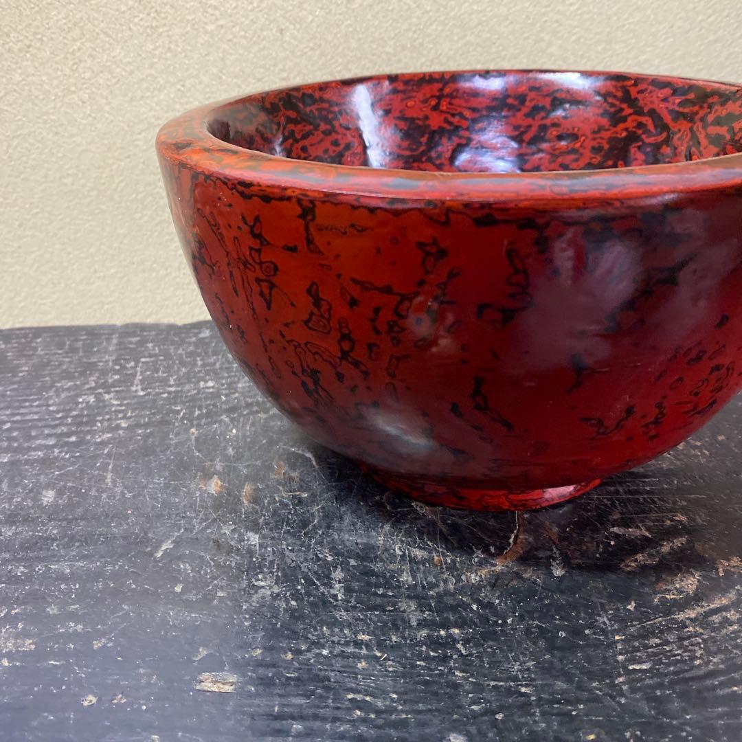 漆器製 赤黒模様 ボウルKG