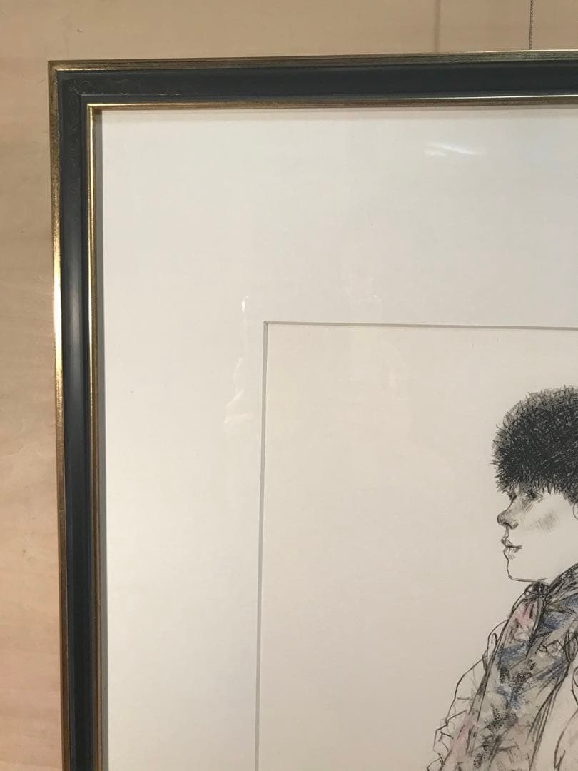 佐藤忠良「冬帽子(或る日の女Ⅰ)」リトグラフ＋手彩色直筆サイン・