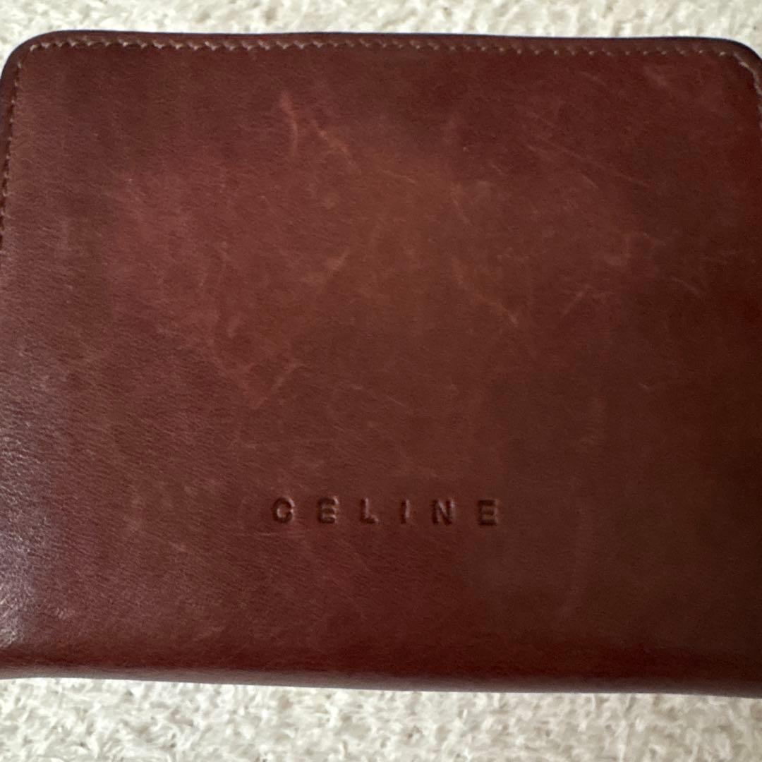 CELINE ブラウン 二つ折り財布 タッセル付き