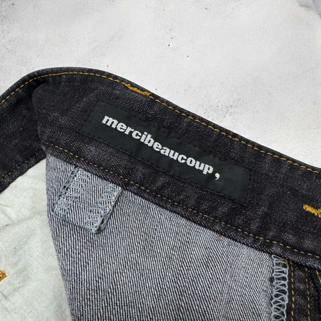 mercibeaucoup, メルシーボークー うしろまえ デニム ブラック 3