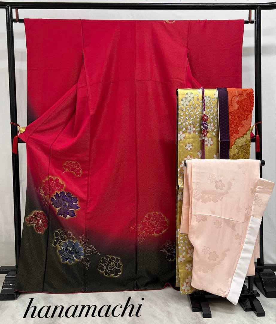 振り袖　フルセット　別誂長襦袢付　金彩加工　金通し　振袖　成人式　セット　611 振り袖フルセット別誂長襦袢付金彩加工落款個性的211