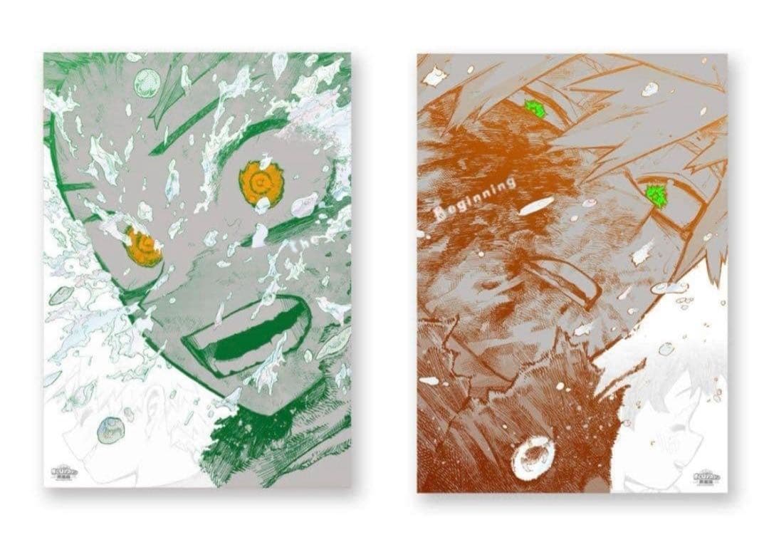 ヒロアカ 原画展 アートポスター 緑谷 デク 爆豪勝己 ダイナマイト