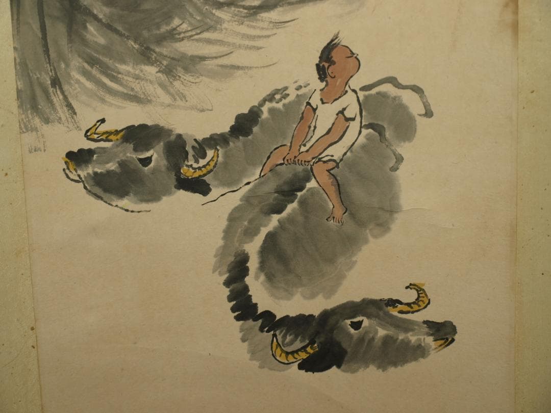 骨董掛け軸】人物図中国明時代 继貞第作肉筆 掛け軸捲り BD167A8-3