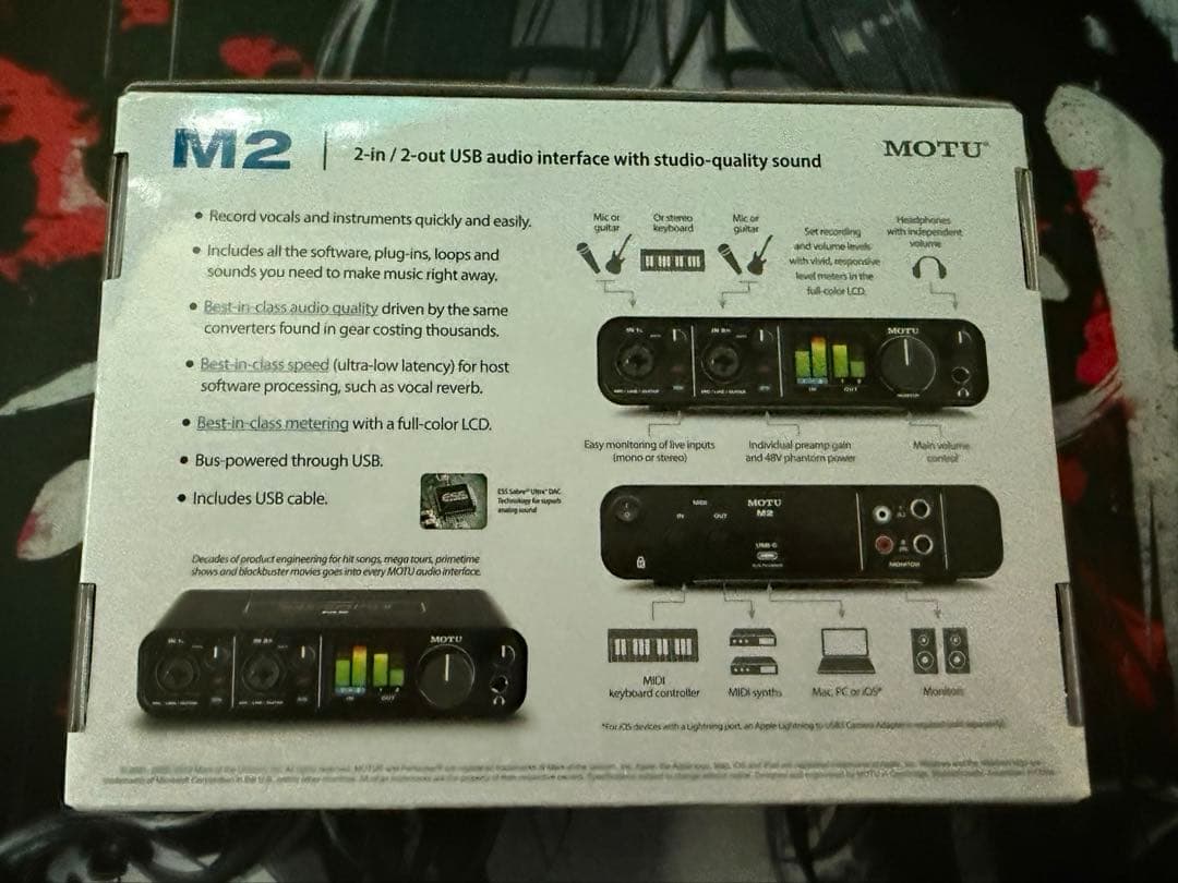 MOTU M2 2-in/2-out USBオーディオインターフェイス