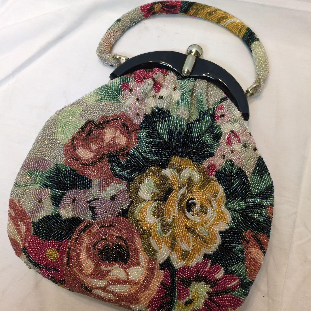 セール【超美品】昭和レトロ 　ビーズバッグ　高級品　パーティーバッグ　年代物