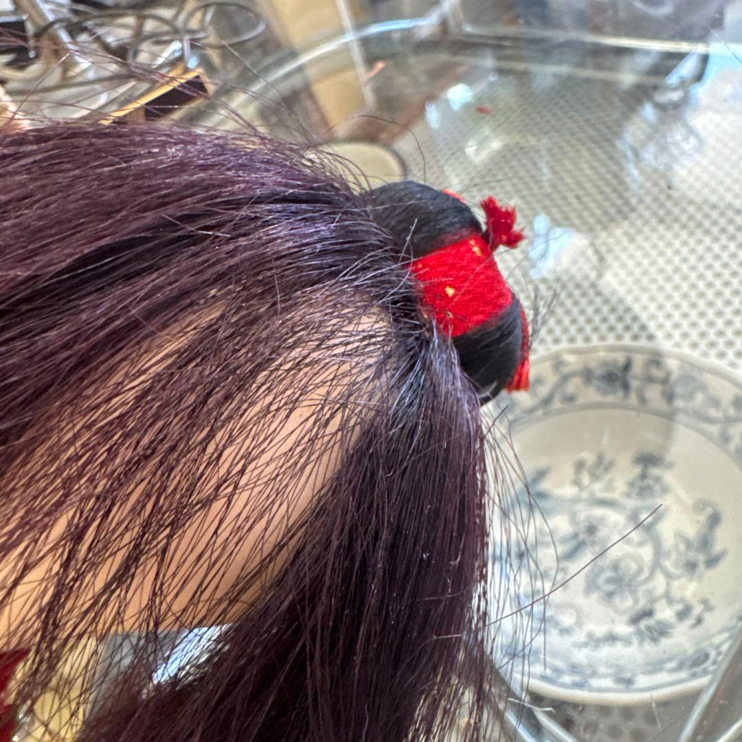 髪がのびる？ 市松人形 赤い着物 陶器製 - メルカリ