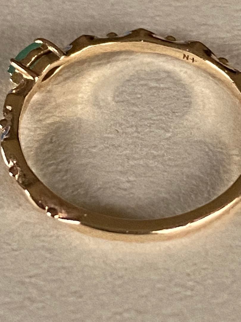 ノジェス　10k エメラルド　ポケットリング　11号