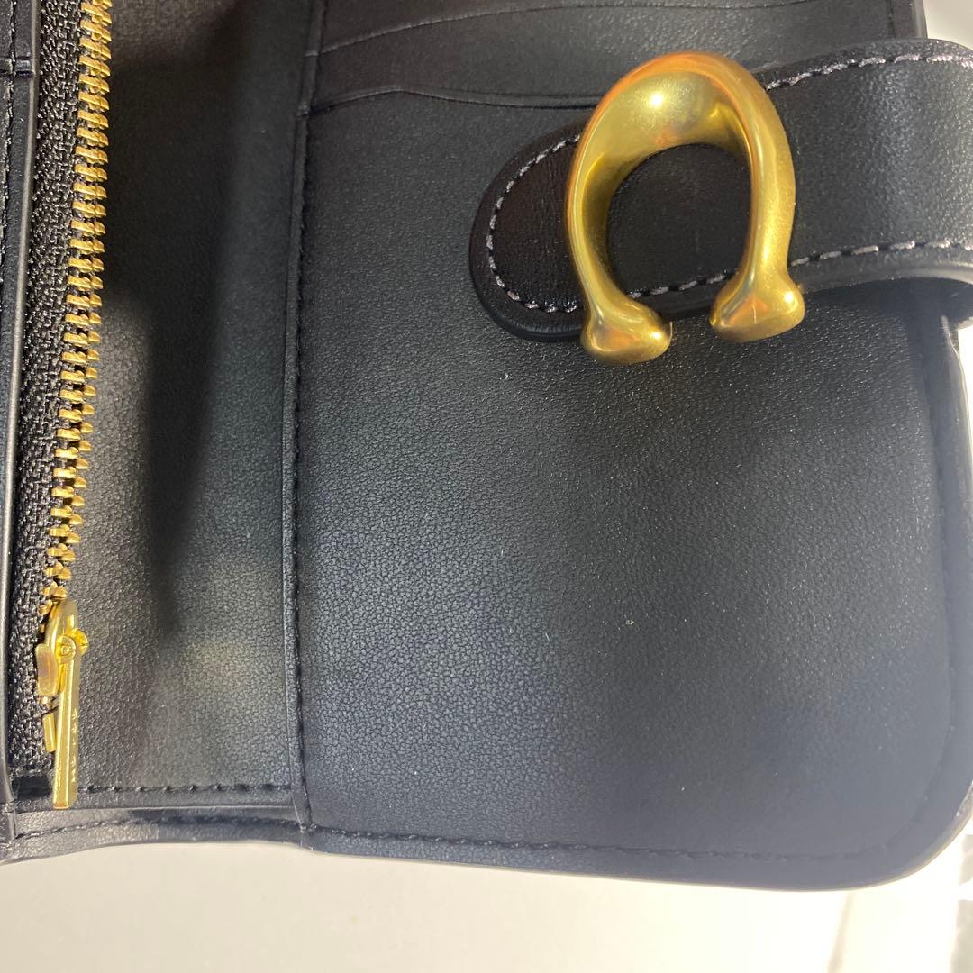 【新品】COACH タビー ウォレット 黒 レザー 二つ折り財布