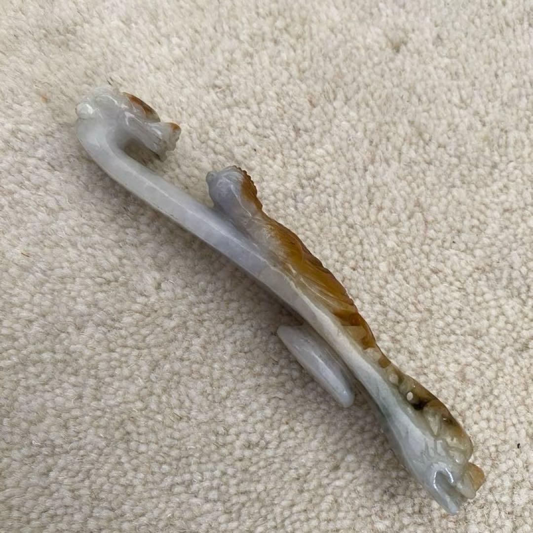 中国美術 唐物 砡 翡翠の鳥と龍の筆架 置物 骨董の通販はau PAY