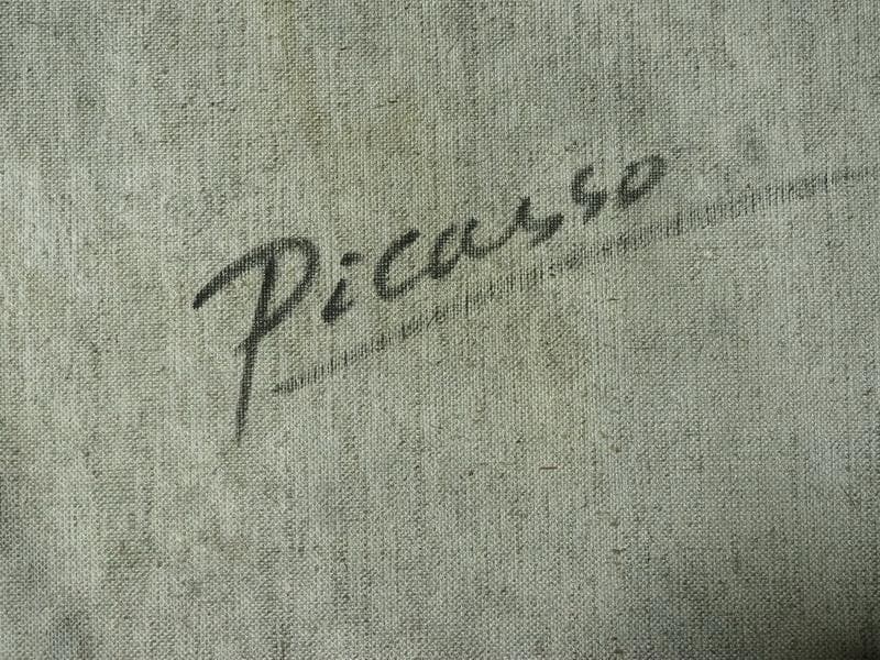 【値下げ】 油彩画 女性肖像 人物画　油絵　ピカソ　F6　額付き　手描き　肉筆