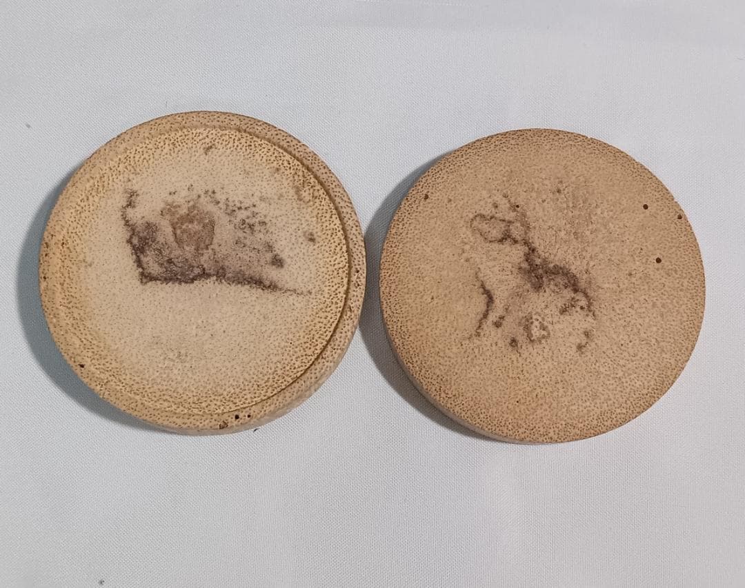 茶道具 骨董香盒 塗師満田道志作 竹香合 銘「凍雲」 花押入 時代箱