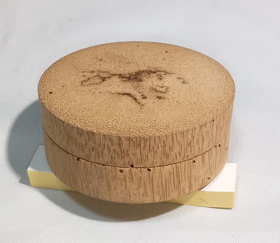 茶道具　骨董香盒　塗師満田道志作　竹香合　銘「凍雲」　花押入　時代箱　骨董！！