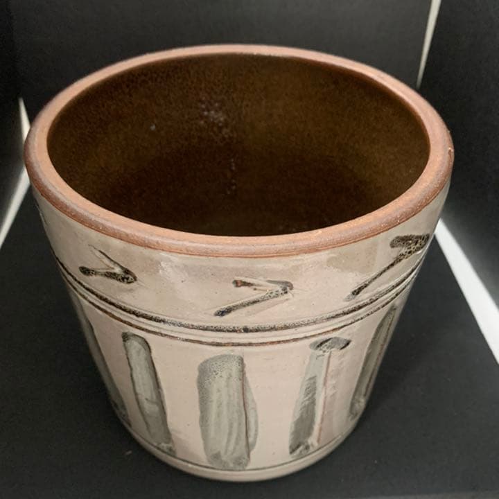 末晴窯 丹波焼 名工 西端末晴 乱れ鎬紋 水指 茶道具 茶碗 小売業者