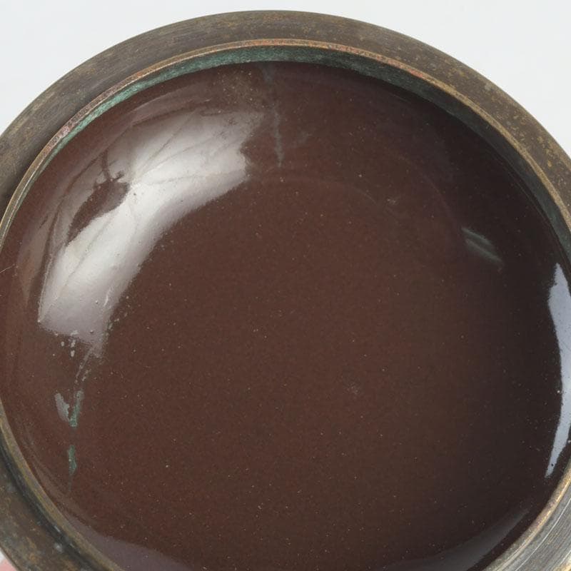 茶道具 安藤七宝焼 正倉院御物 双鳥文 香合 共布 共箱 V 9653