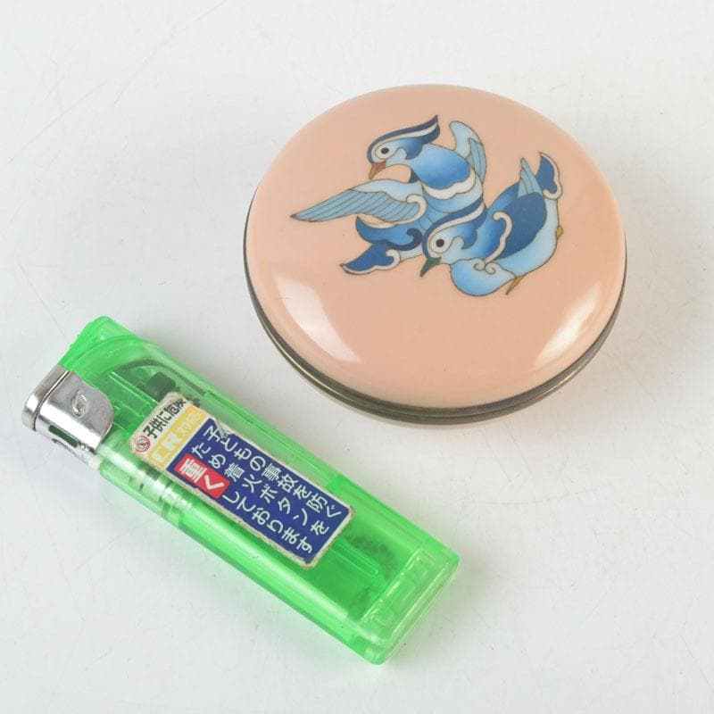 茶道具 安藤七宝焼 正倉院御物 双鳥文 香合 共布 共箱 V 9653