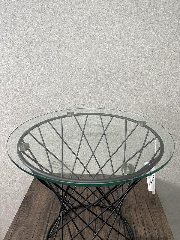 展示品】フランフラン マーリアサイドテーブル クリア×ブラック