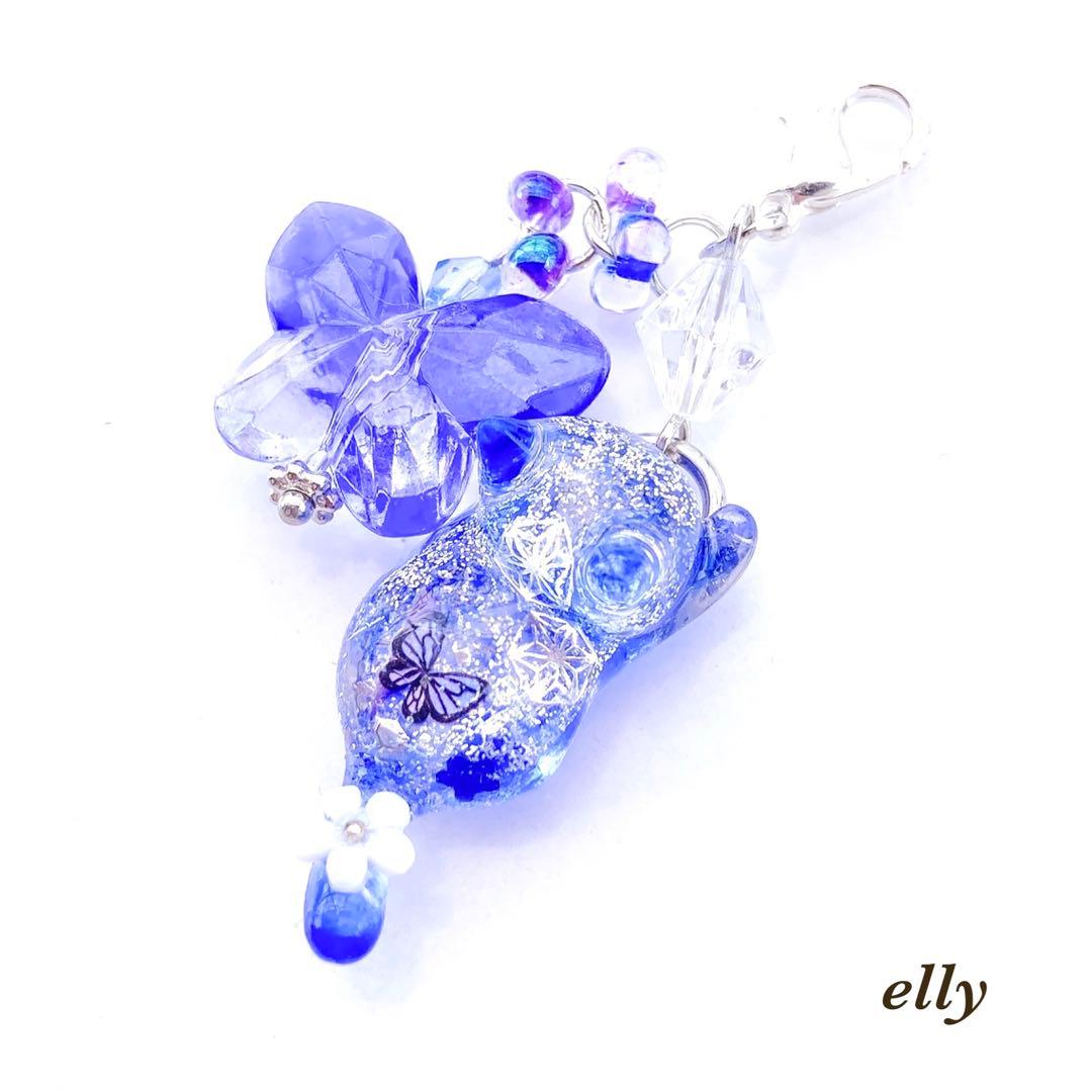 【ヒイラギ様】1092天然石　和柄　じゃれ猫　ジャンピング猫　レジン　たチャーム