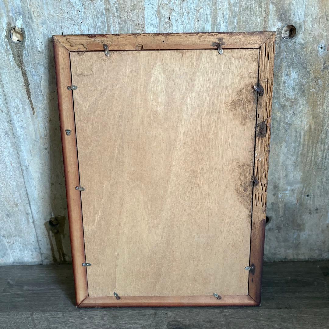 ニューステンドグラスパネル 帆船 ヨット ヴィンテージ 額装 現状品