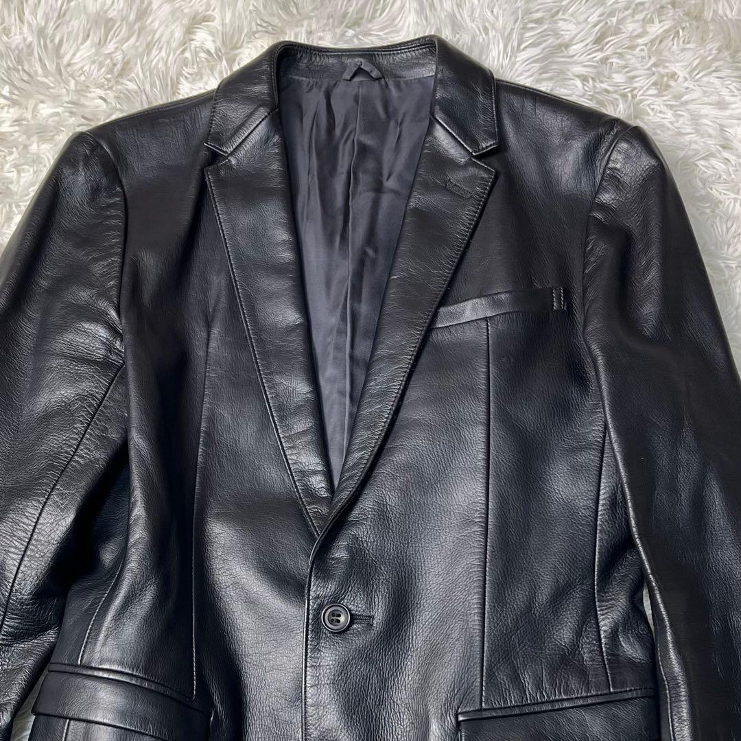 美品】LOUNGE LIZARD レザー テーラードジャケット ホースレザー