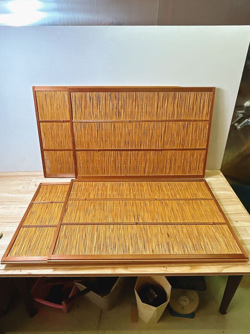 古い建具 4枚 簾戸 すど 葦戸よしど 夏障子 御簾戸 No3 建具 簾戸（すど）｜地球と人にやさしい自然素材のオリジナル建材