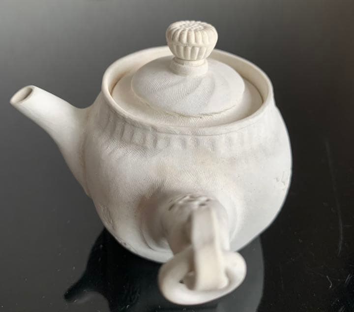 Autumn SALE❗️煎茶道具 萬古焼◆松楽造『環手 茶注』白泥手捻り