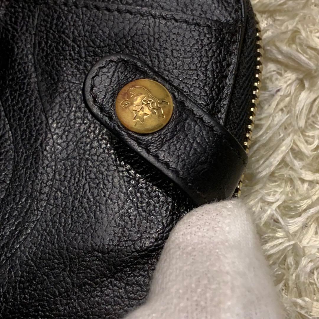 イルビゾンテ 二つ折り財布 手帳型 レザー ブラック ユニセックス