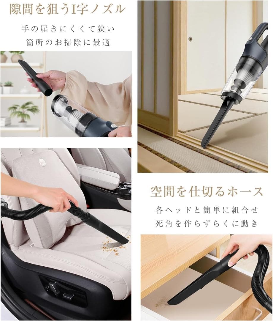 掃除機 コードレス 2024新型 15000pa強力吸引 ハンディクリーナー