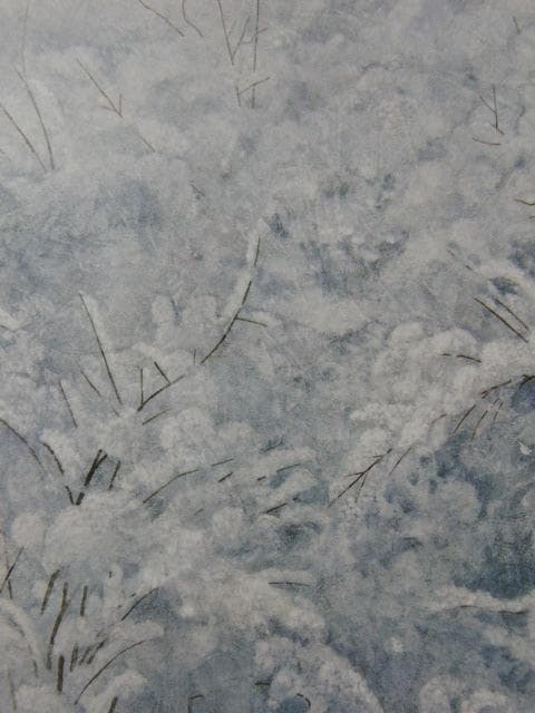 川島睦郎、【凍】、希少な額装用画集画、新品高級額 額装付、状態良好