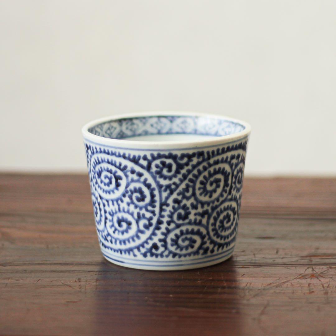 伊万里 古伊万里 江戸 後期 幕末 蕎麦猪口 総柄 蛸唐草 蛇の目 高台