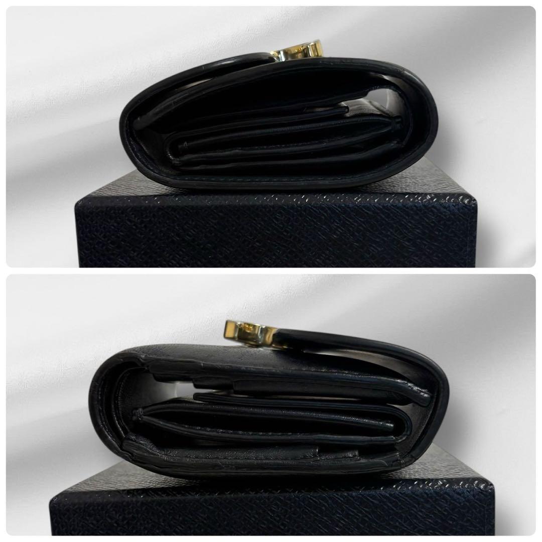 極美品✨ CELINE セリーヌ トリオンフ ブラック レザー 三つ折り 財布