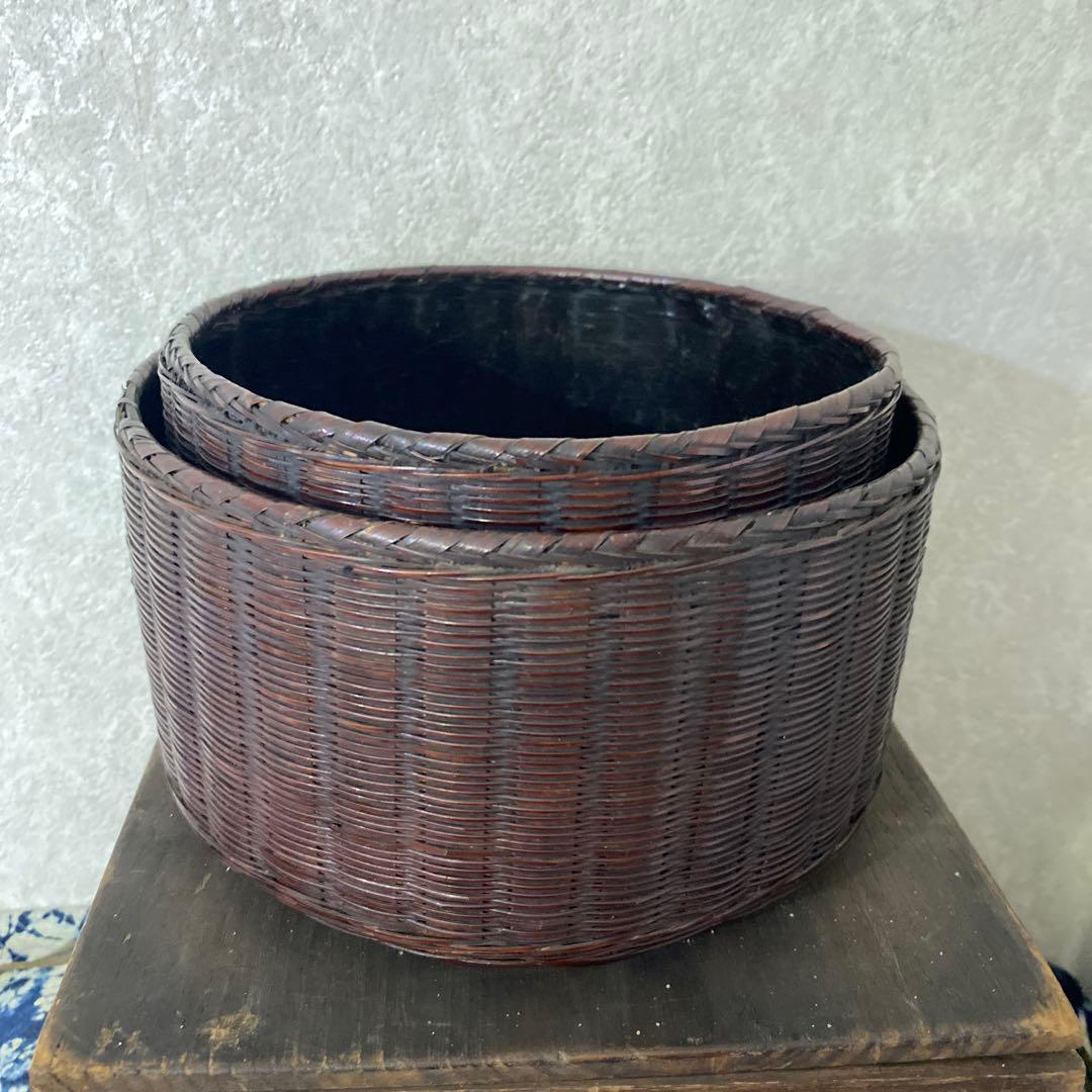 時代　炭斗　煎茶　竹細工　籠