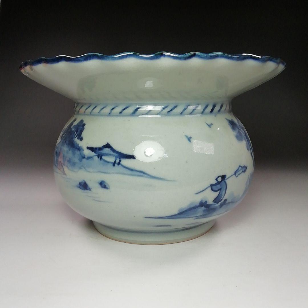 Ｓ７９２　水指　『染付砂金袋水指』『兼晃』　共箱　茶道具