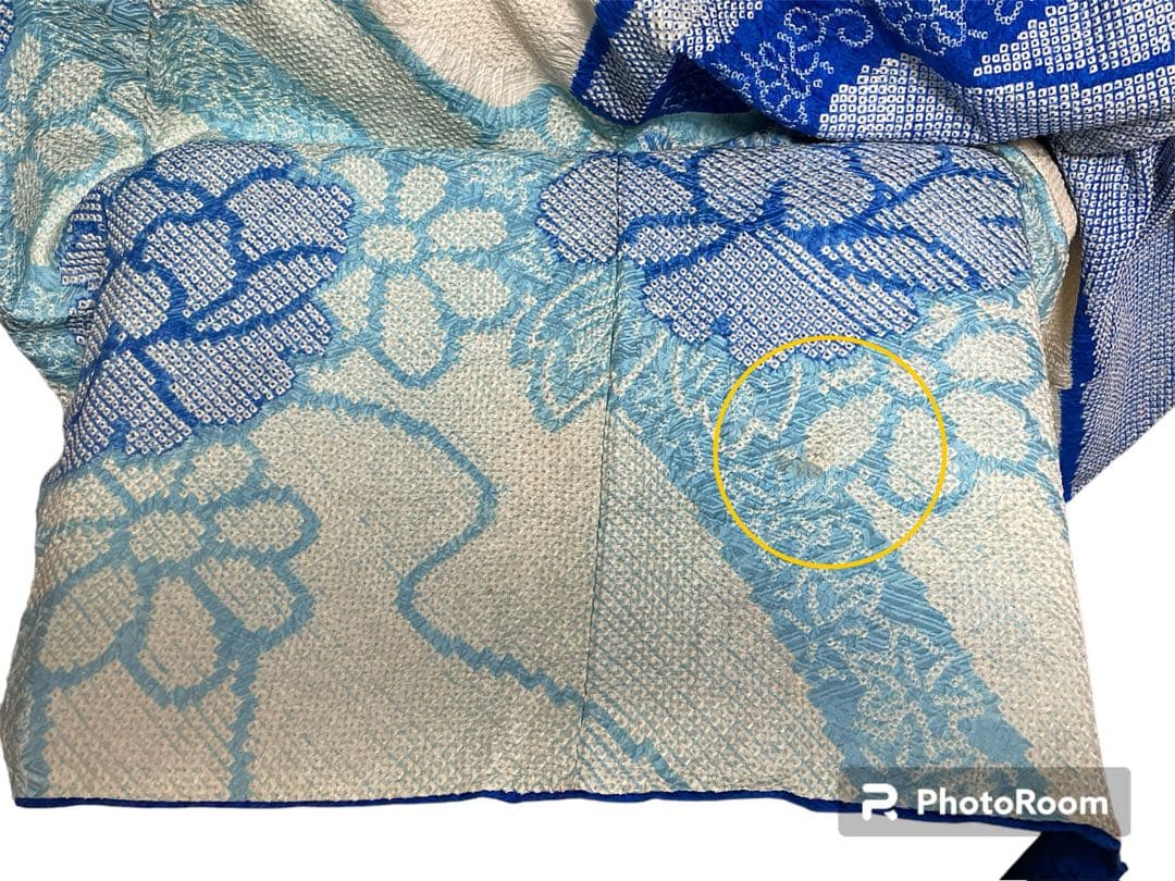 22141 【即購入OK】振袖 総絞りブルー系 呉服店誂え セット可能【即