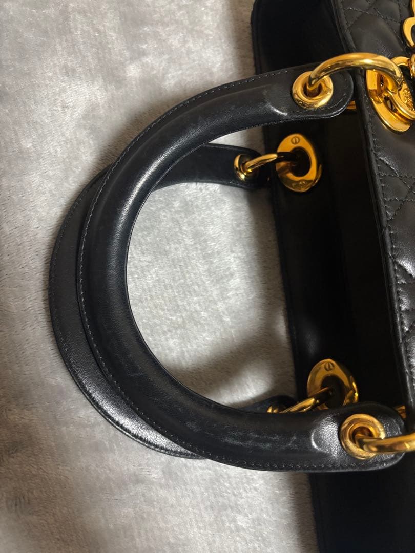 ChristianDior Paris 黒 レザーハンドバッグ