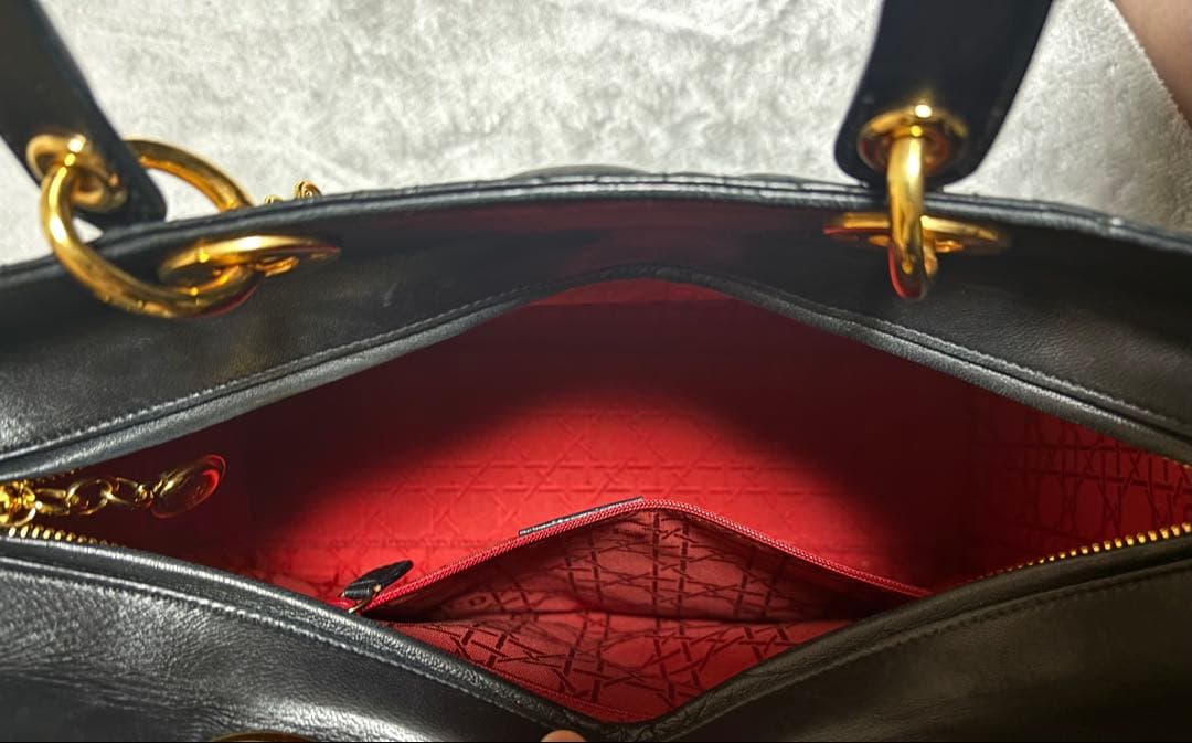 ChristianDior Paris 黒 レザーハンドバッグ