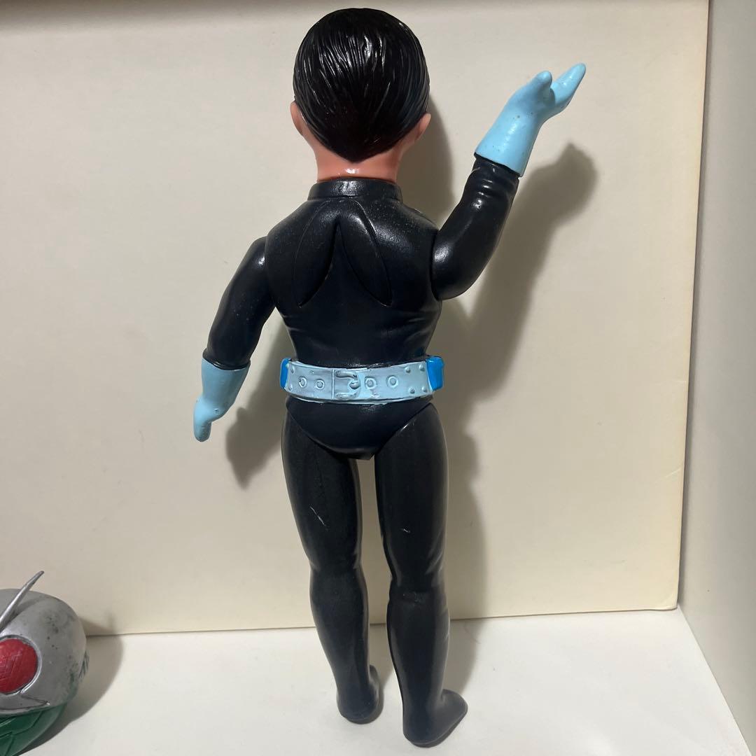 無版権 3本アンテナ 仮面ライダー ソフビ フィギュア 当時物 旧バンダイ