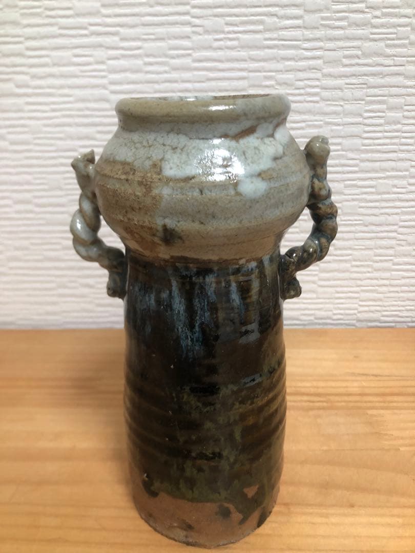 唐津焼　朝鮮唐津　耳つき花瓶