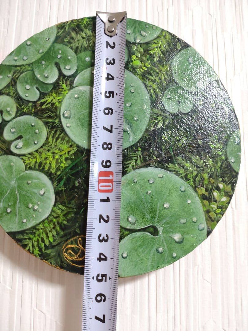 油絵【潤い】1点物の原画/円型キャンバス/作者サイン入り