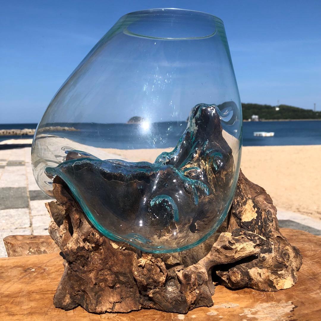 流木ガラス オブジェ超特大D 花瓶 金魚鉢 水槽 テラリウム 観賞魚