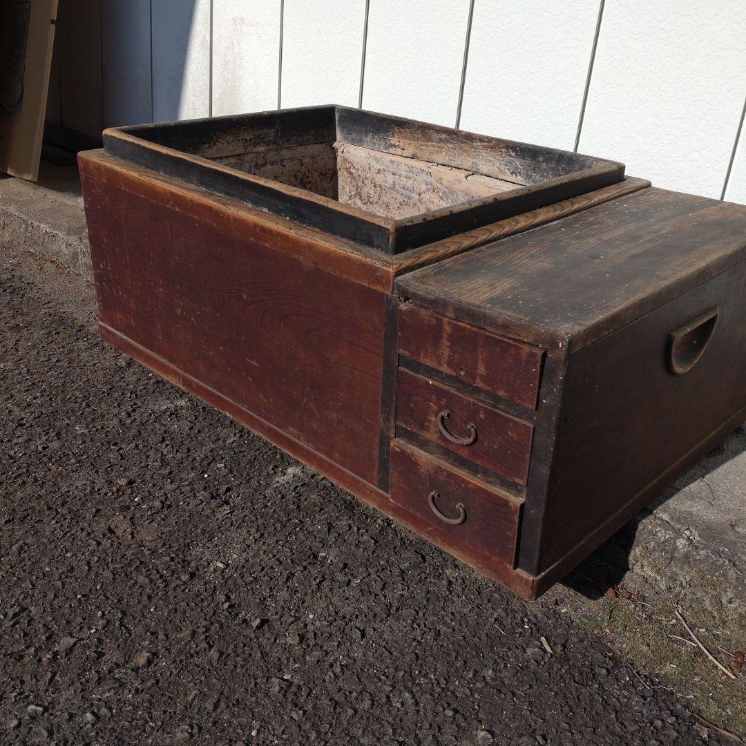 木製火鉢 引き出し付き 古民家 旅館 工芸品 - メルカリ