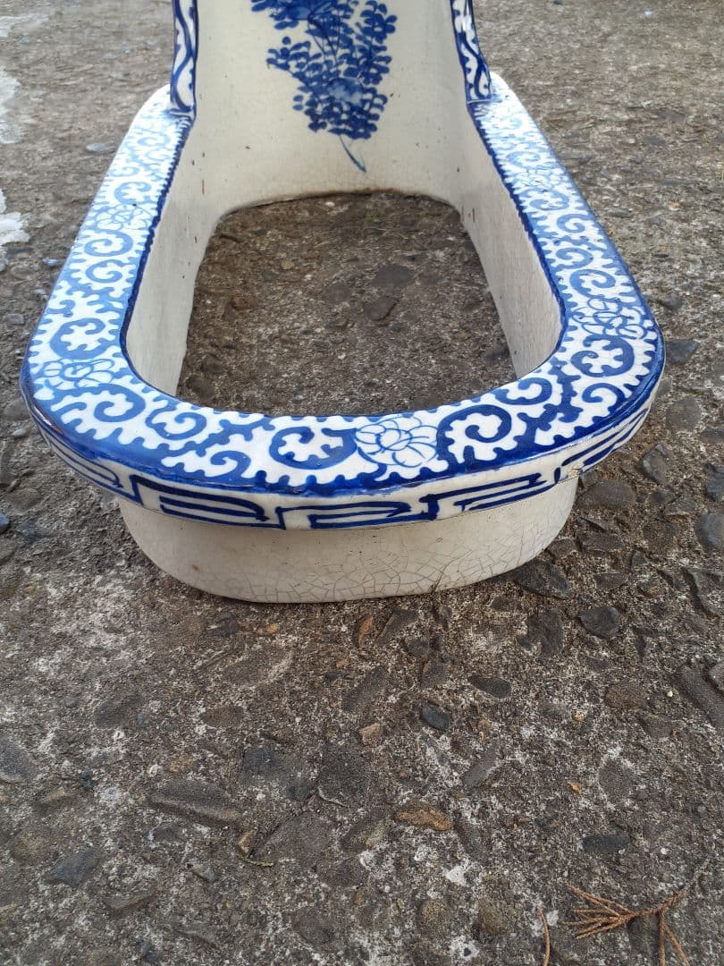 希少 古伊万里 染付 和式便器 蛸唐草 アンティーク 骨董 ディスプレイ