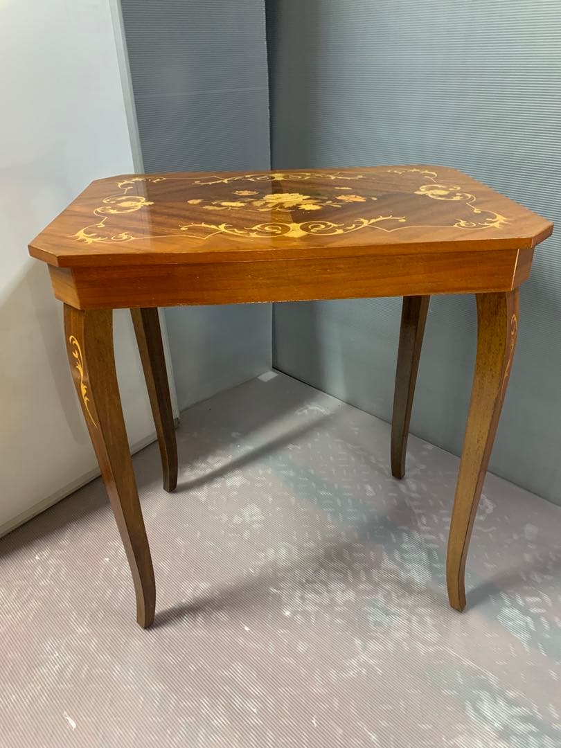 イタリア オルゴール 猫脚 テーブル コレクションケース コンソール