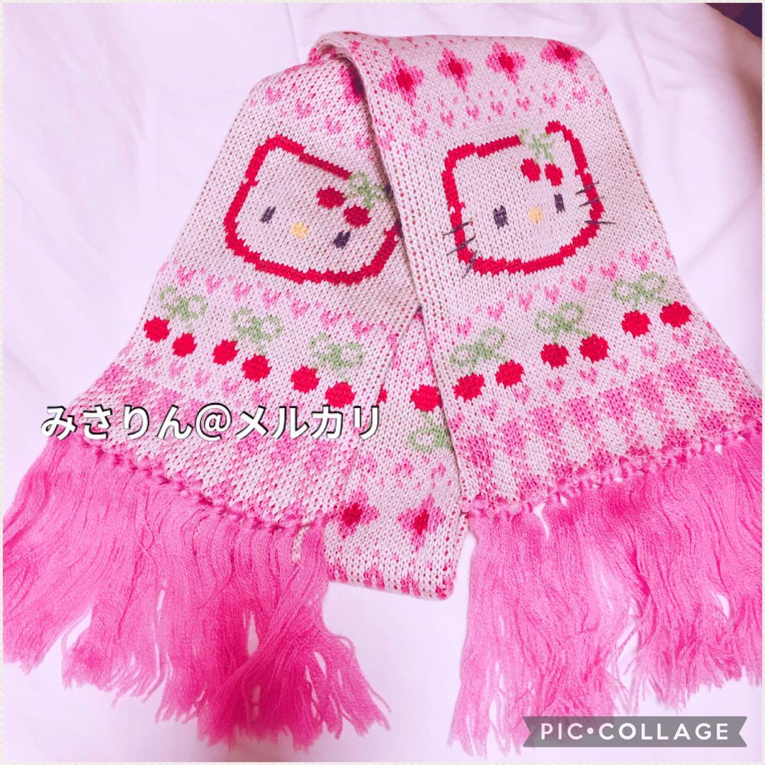 新品 さくらんぼキティ マフラー 手袋 大人用 ハンカチ 1998 ハローキティ