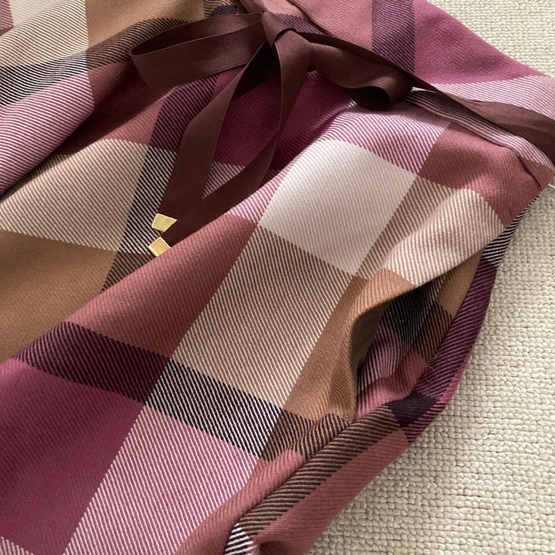 クレストブリッジ　チェックウールビエラスカート　38 ブルーレーベル　新品