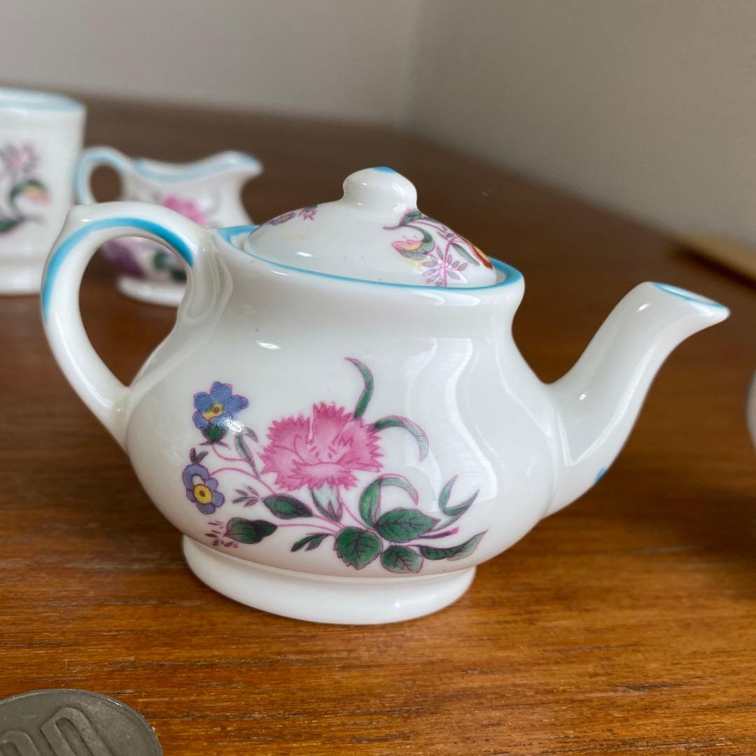 コールポート カーネーション フラワー ミニチュア ティーセット 美術