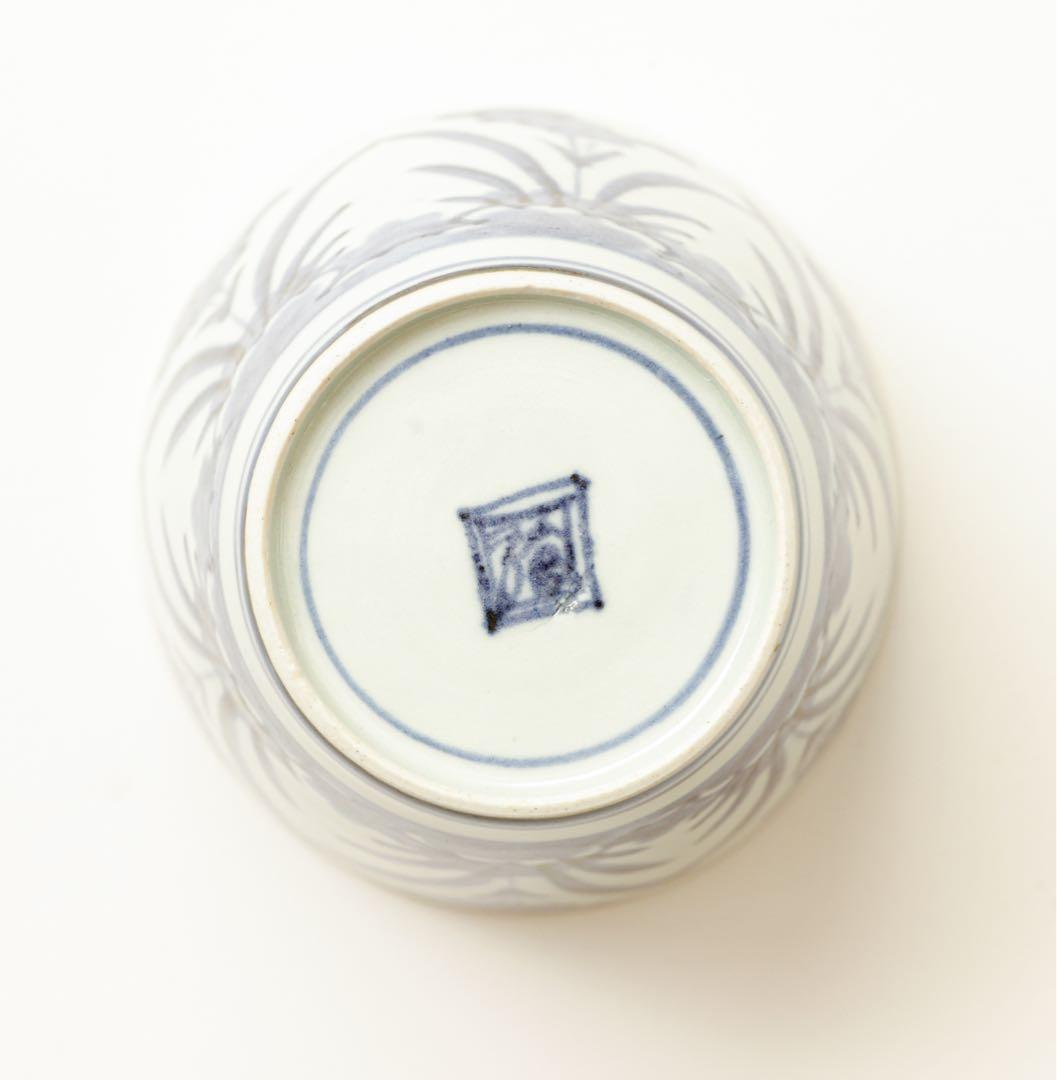 古伊万里 伊万里 江戸 中期 花文様 菖蒲 水仙 大きな!! 蕎麦猪口 染付