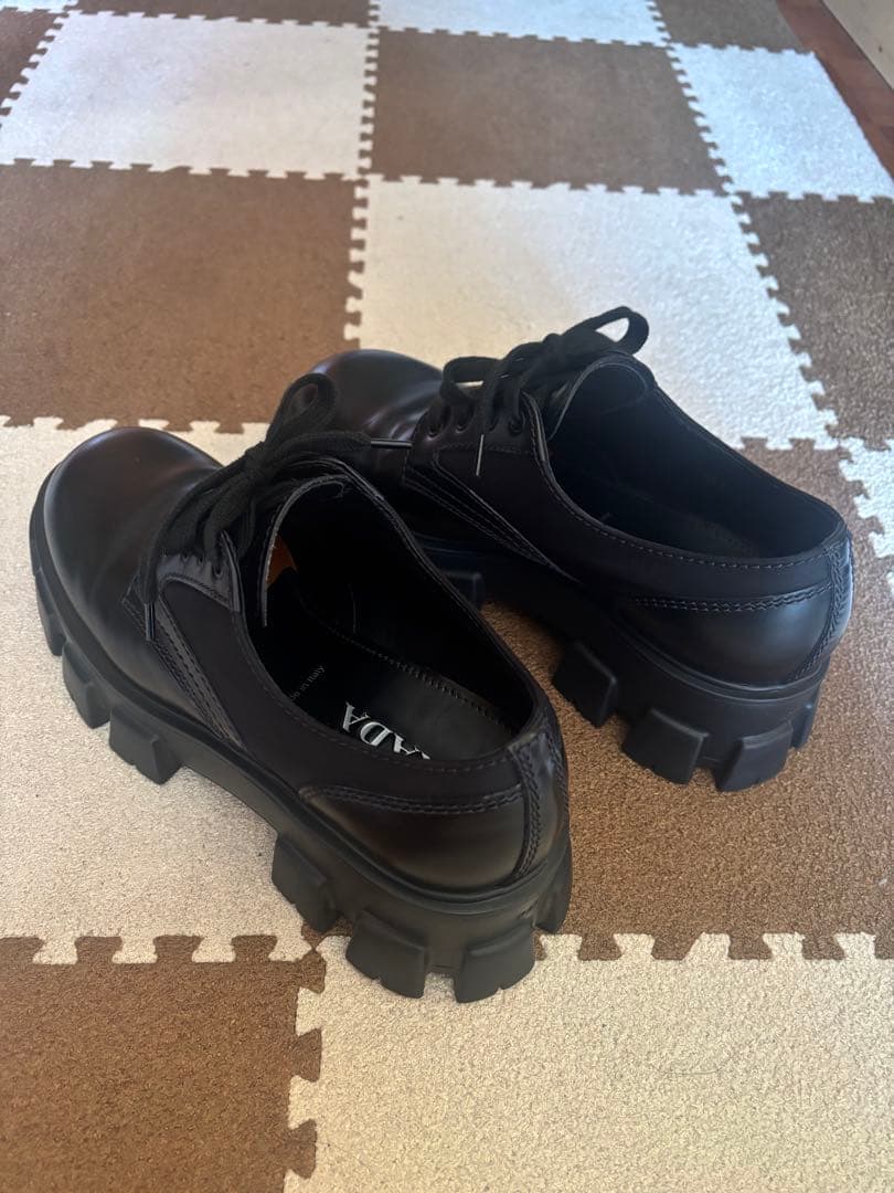 【美品】　PRADA モノリス　レースアップシューズ　プラダ　革靴　ローファー