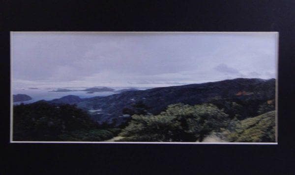 大畑稔浩、【瀬戸内海と野呂山】、希少な額装用画集より、新品額装付