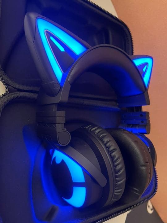 Yowu 猫耳ヘッドホン ブラック ゲーム